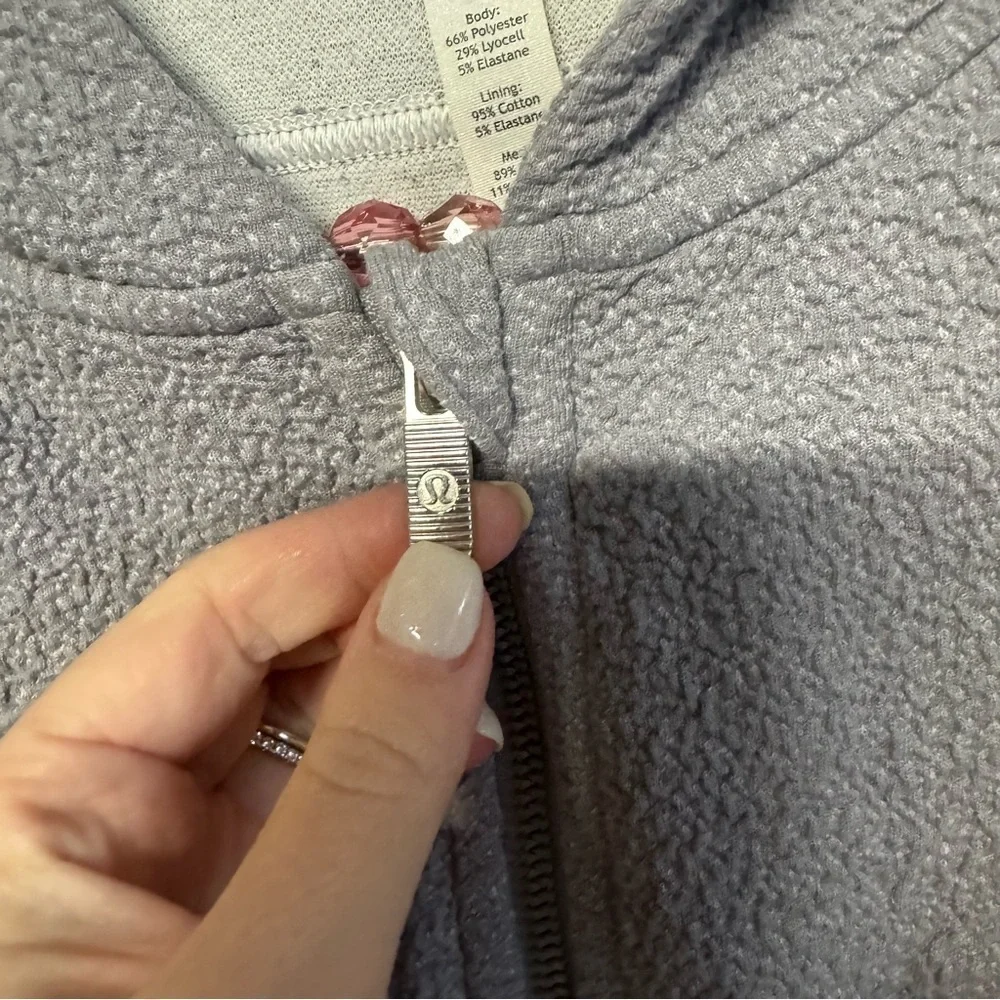 Lululemon Pave New Ways Full-Zip hoodie sweatshirt Glacier Grey White pu…
